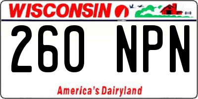 WI license plate 260NPN