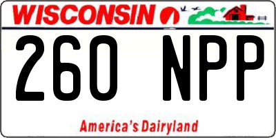 WI license plate 260NPP