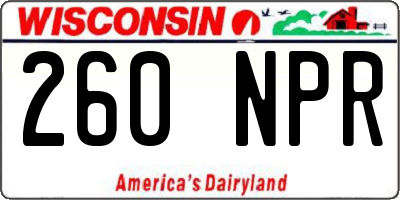 WI license plate 260NPR