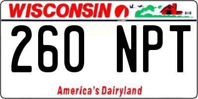 WI license plate 260NPT