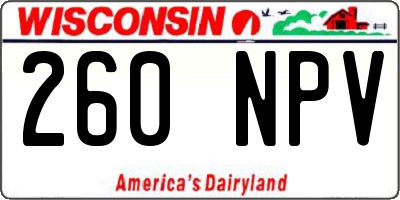 WI license plate 260NPV