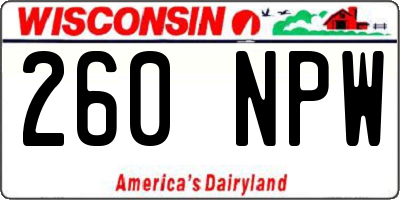 WI license plate 260NPW