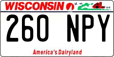 WI license plate 260NPY