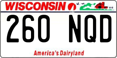 WI license plate 260NQD