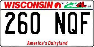 WI license plate 260NQF