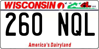WI license plate 260NQL
