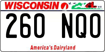 WI license plate 260NQO
