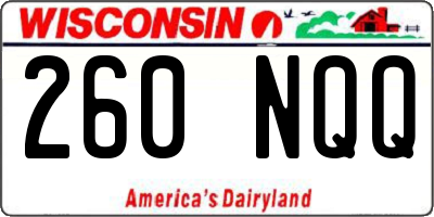 WI license plate 260NQQ