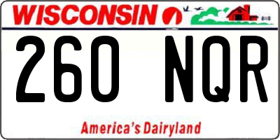 WI license plate 260NQR