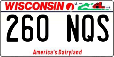 WI license plate 260NQS