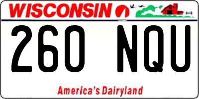 WI license plate 260NQU