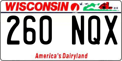 WI license plate 260NQX