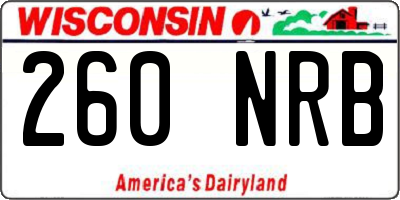 WI license plate 260NRB