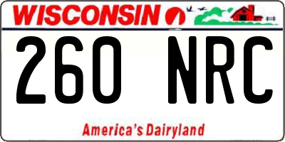 WI license plate 260NRC
