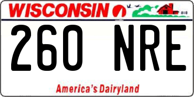 WI license plate 260NRE