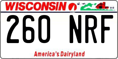 WI license plate 260NRF