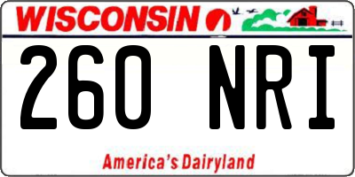 WI license plate 260NRI