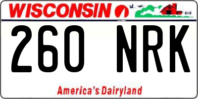 WI license plate 260NRK