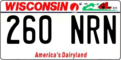 WI license plate 260NRN