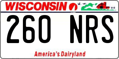 WI license plate 260NRS