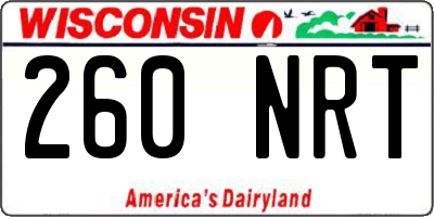 WI license plate 260NRT
