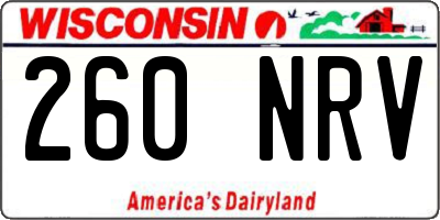 WI license plate 260NRV