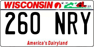 WI license plate 260NRY