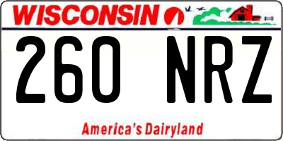 WI license plate 260NRZ