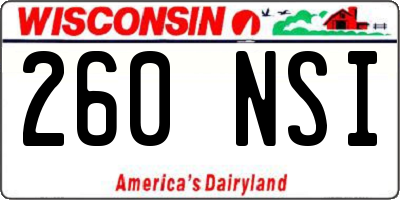 WI license plate 260NSI