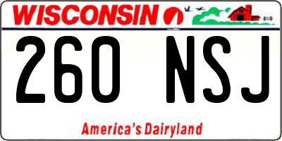 WI license plate 260NSJ