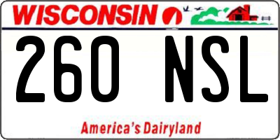 WI license plate 260NSL