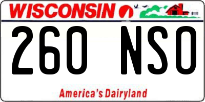 WI license plate 260NSO