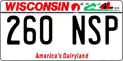 WI license plate 260NSP