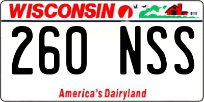 WI license plate 260NSS