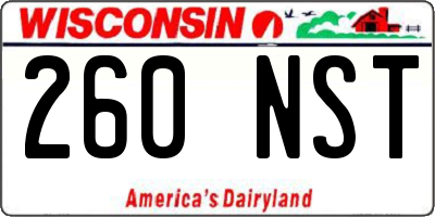 WI license plate 260NST