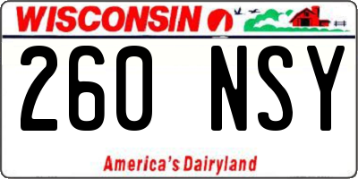 WI license plate 260NSY