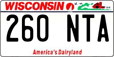 WI license plate 260NTA