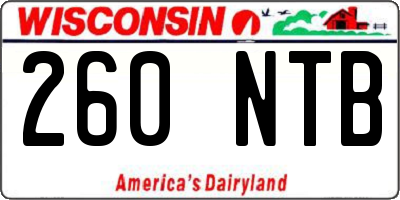 WI license plate 260NTB