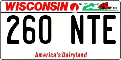 WI license plate 260NTE