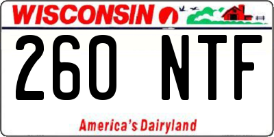 WI license plate 260NTF