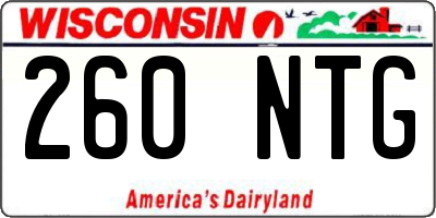 WI license plate 260NTG