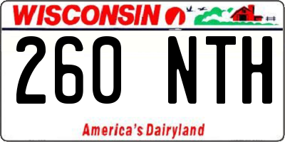 WI license plate 260NTH