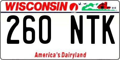 WI license plate 260NTK