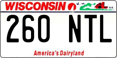 WI license plate 260NTL