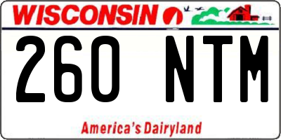 WI license plate 260NTM