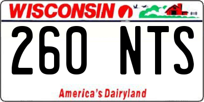 WI license plate 260NTS