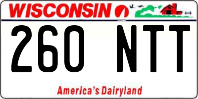 WI license plate 260NTT