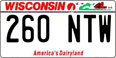 WI license plate 260NTW