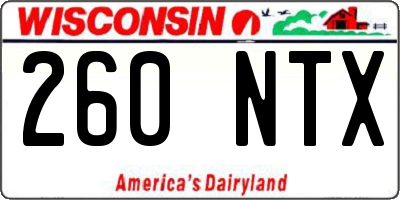 WI license plate 260NTX
