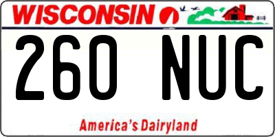 WI license plate 260NUC